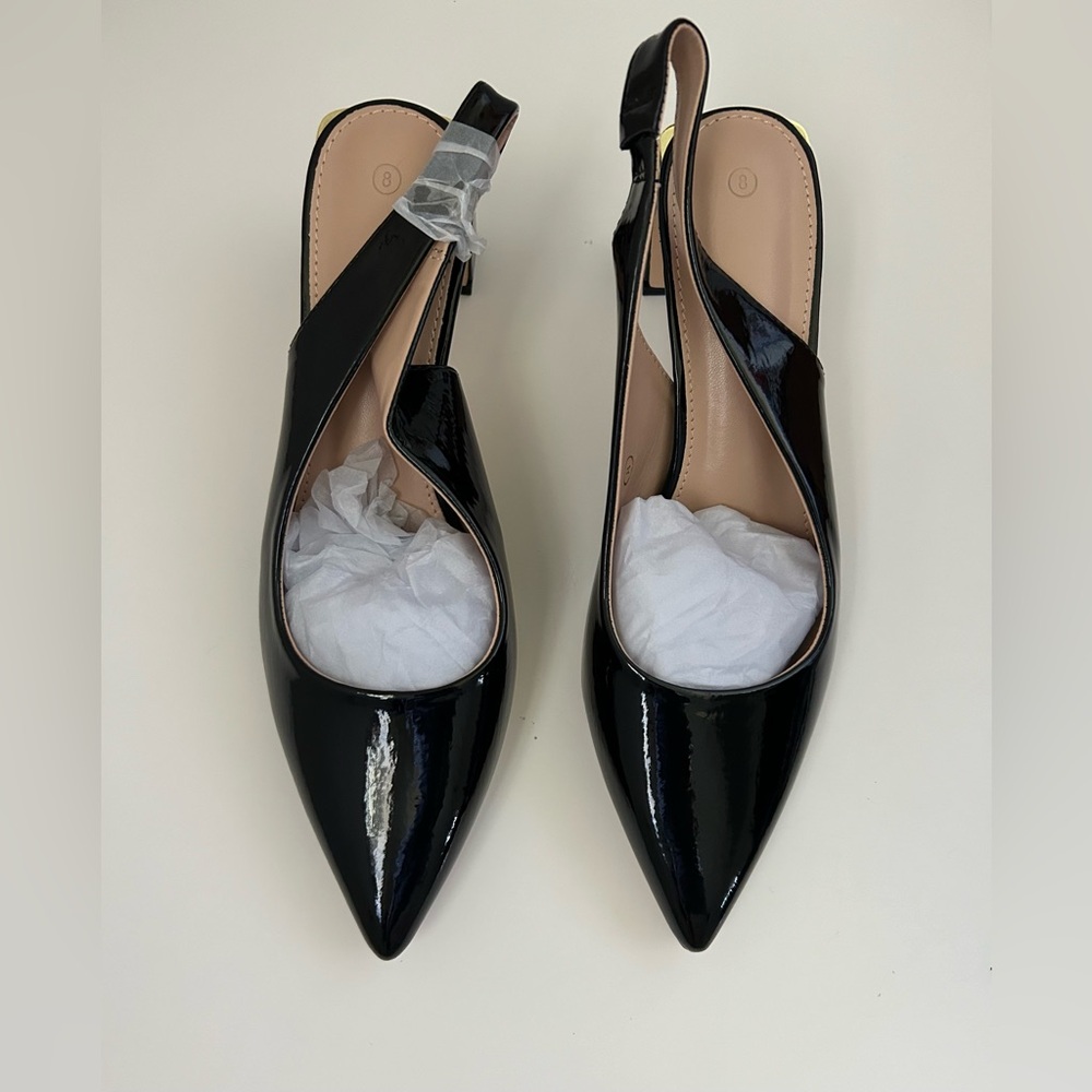 Women’s black slingback heels size 8